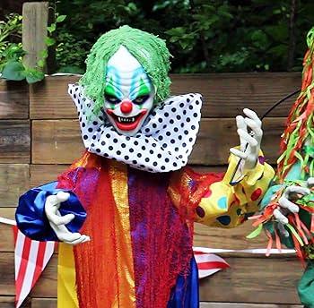 Haunted Hill Farm HHCLOWN-8FLSA Life-Size Clown Animatronic, Color 9
