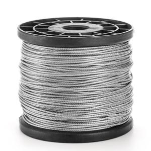 Yarlung 1/16 Inch x 500 Feet Wire Rope Cable, Stainless Steel Braided Wire Stranded Rope Vinyl Coated Aircraft Cable for Outdoor Clothesline, Trellis, String Lights, 7x7 Strands Core