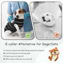 Kuoser Dog Surgery Recovery Suit, Soft Breathable Dog Recovery Suit for Female Spay Male Nueuter, Anti Licking Puppy Onesie Pet Surgical Suit for Dogs Abdominal Wounds Skin Disease, Black Strips XS