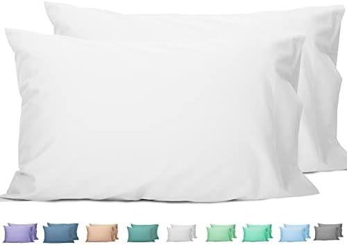 Sunflower King Pillowcases Set of 2, 100% Cotton King Pillow Cases 2, 20×40 inches Bright White, Soft and Breathable