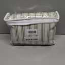 Farmhouse Shower Curtain with Ruffle Hem Linen Shower Curtains for Bathroom Country Vintage Rustic Natural Fabric, Cream-Green Stripe 48" W x 72" L