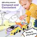 2-in-1 Transforming Race Car Dinosaur Toy DinoDrive Automatic Transforming Car into Dinosaur, Educational Toys for Boys & Girls, Crash Action & Lights, for Kids(Luminous)