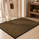 Mibao Front Door Mat, Dirt Trapper Welcome Mat for Outdoor Indoor, Non-Slip Waterproof Doormat, Durable Machine Washable Low Profile Entry Rug for Back Door Outside Patio Porch, 60" x 36", Brown