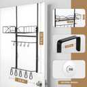 Metal Over Door Hat Rack for Baseball Caps- 3 Tier Wall Mounted Hat Rack with a Metal Basket, 5 Hooks and 5 Movable Hooks Design, Holds up to 40 Caps for Door, Bedroom & Closet