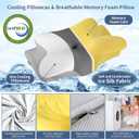 Cervical Neck Pillow for Pain Relief - Ergonomic Side Sleeper Pillow for Neck Support, Cooling Cervical Pillow for Sleeping, Contour Orthopedic Memory Foam Pillows for Back Stomach Sleepers
