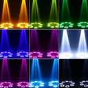 120W Moving Head DJ Lights LED Stage Lights 8 Gobos 8 Colors 8-Facet Prisms Infinite Rotating Sound Activated DMX512 for Wedding Event Party Live Show Christmas (2)