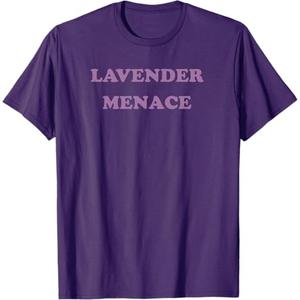 Lavender Menace lesbian LGBT LGBTQ gay pride T-Shirt (Purple, Medium)