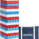 Giant Tower Game Life Size Wooden Stacking Games Lawn Outdoor Games for Adults and Family - Includes Rules and Carry Bag-54 Large Blocks