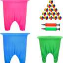 Granny Pants Yard Game, 3Pcs Granny Pants Outdoor Party Games for Adults Family, Fun Giant Toss Across Game with 15 Bouncy Balls & 2 Pumps for Backyard, Groups, Birthday, BBQ