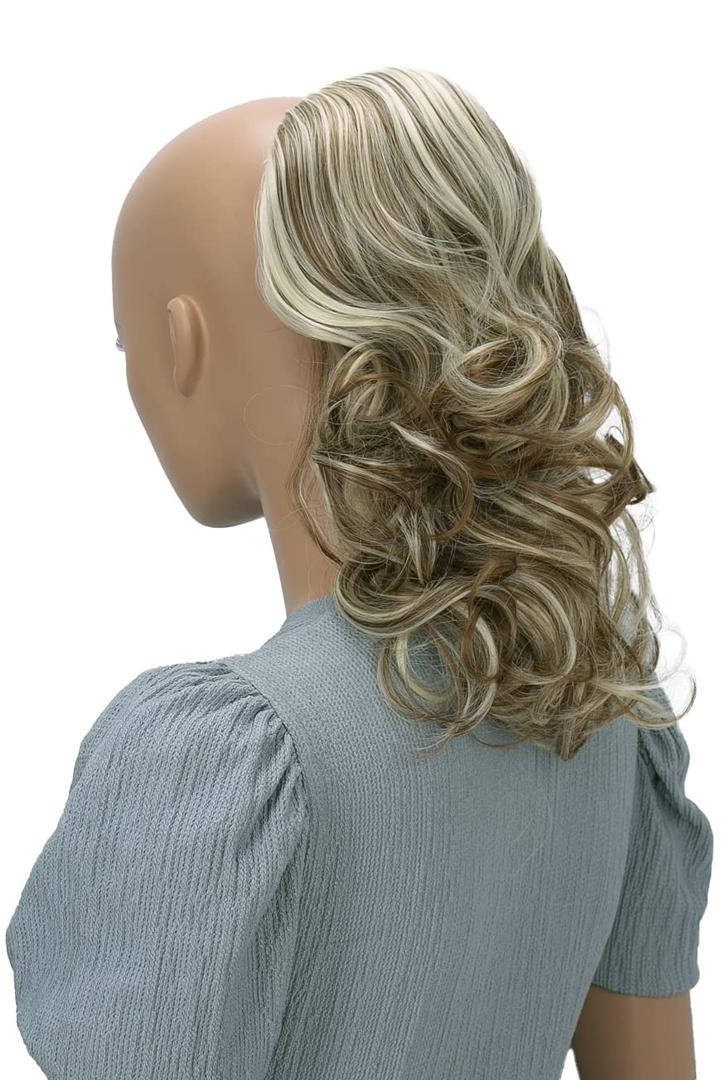 CAISHA 12" Hair Piece Braid Ponytail Extension Voluminous Wavy Light Brown Light Blond Mix PH216