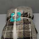 PetAmi Waterproof Dog Blanket for Medium Large XL Dog Puppy Cat Throw for Couch Cover Leakproof Protection, Sherpa Fleece, Reversible Soft Washable 80x60 Plaid Taupe