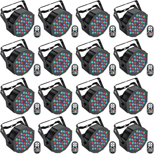 U`King Stage Lights, 36W LED RGB LED Par Lights, 7 Channel Stage Light with DMX Controller Sound Activated, Stage Lighting for Events Birthday Bar Dance Decoration, 10 Packs