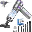 Mini Vacuum Cleaner Cordless, Car Vacuum Cleaner High Power Rechargeable Strong Suction Flexible Hose, Air Duster Blower Brushless Motor, Airify Pro Car Vacuum for Home Office Pet Hair (Silver/Purple)