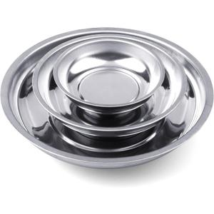 HORUSDY Magnetic Tray | 3-Piece | Round Magnetic Parts Tray | 3 Inch 4 Inch 6 Inch Magnetic Tray for Mechanic's | Stainless Steel