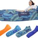 Inflatable Lounger Ergonomic Air Sofa Couch, Portable Beach & Camping Chair, Water Proof Couch for Picnics Hiking Outdoor Music Festivals, Lightweight and Easy Setup (Tropical Jungle)