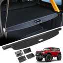 Mabett Upgrade Trunk Cargo Cover for Ford Bronco Accessories 2025 2024 2023 2022 2021 4-Door Retractable Rear Trunk Cargo Shade Cover Security Shield Shade(Not fit for Bronco Sport or Bronco 2-Door)