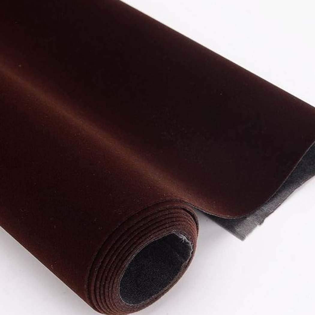 Self Adhesive Velvet Flocking Liner for Jewelry Drawer Art Crafts DIY Project Coffee Color Velvet Fabric Peel and Stick Drawer Velvet Liner 17.7" x 78.7"