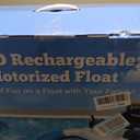Motorized Pool Float with Canopy, Rechargeable Dual Motor Electric Lounge Raft for Pool & Lake