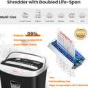 VidaTeco Paper Shredder for Home Office10-Sheet Cross-Cut Shredder with US Patented Cutter,Also Shreds Card/CD/Clip,Paper Shredding Machine for Home Use Heavy Duty with Jam Proof,3.9-Gallon Bin