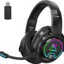 PG3 Wireless Gaming Headset for PS4, PS5, PC - 2.4GHz 7.1 Surround Sound, Bluetooth Gaming Headphone with AI Detachable Noise Canceling Mic, 48-Hr Battery for Laptop, Switch, Mac (Black)