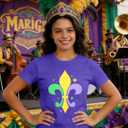 KIDDAD Mardi Gras Shirts for Women: Carnival Themed Shirt Funny Fleur Graphic Tshirt New Orleans Party Tee Holiday Tops, L