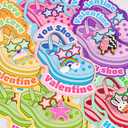 2 x Valentines Day Cards for Kids, 36 Cards with 72 Shoe Charms for Boys Girls Valentines Day School Classroom Exchange Gifts
