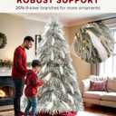 DWVO Illuminated Snowy Pampas Christmas Tree, Natural-Looking Flocked Tree 6ft with 30 Plumes, 355 PE Branch Tips, and 400 Lights for Workplace, Home, and Celebration Embellishment