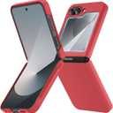 Ruky for Samsung Z Flip 6 Slim Case, Hard PC Anti-Scratches Shockproof Phone Case Girls Women Protective Covers for Samsung Galaxy Z Flip 6, Red