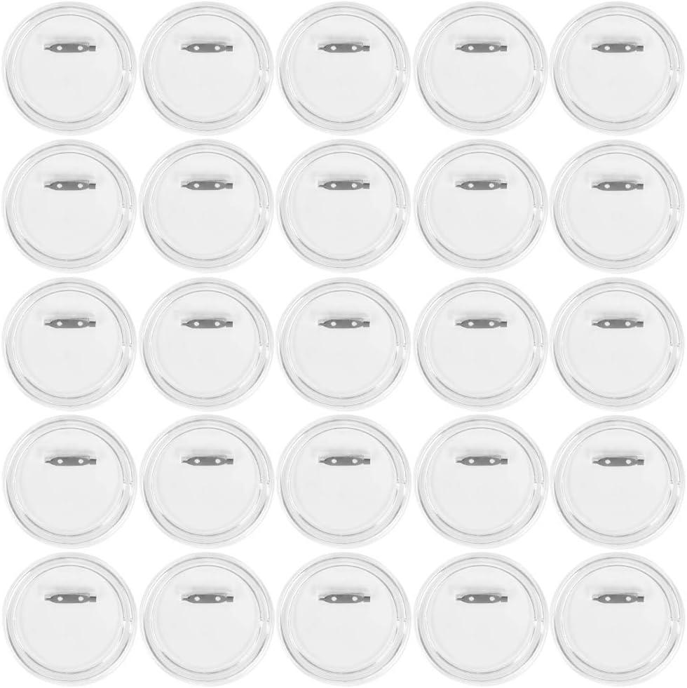 BUYGOO 25pcs 3.15 Inch Clear Acrylic Modern Button Badges with Pin, DIY Craft Buttons, School Projects, Gifts