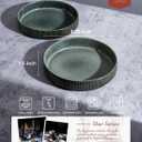 4 x famiware Star 8.25" Pasta Bowls, Large Dinner Bowls Set of 4, Salad Bowl Plates, Shallow Bowls for Eating, Deep Forest