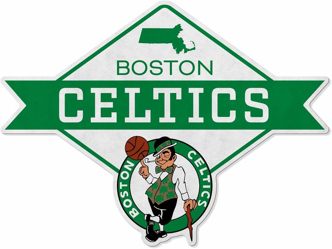 Rico Industries NBA Basketball Diamond Shape Cut Pennant - Home and Living Room Dcor - Soft Felt EZ to Hang