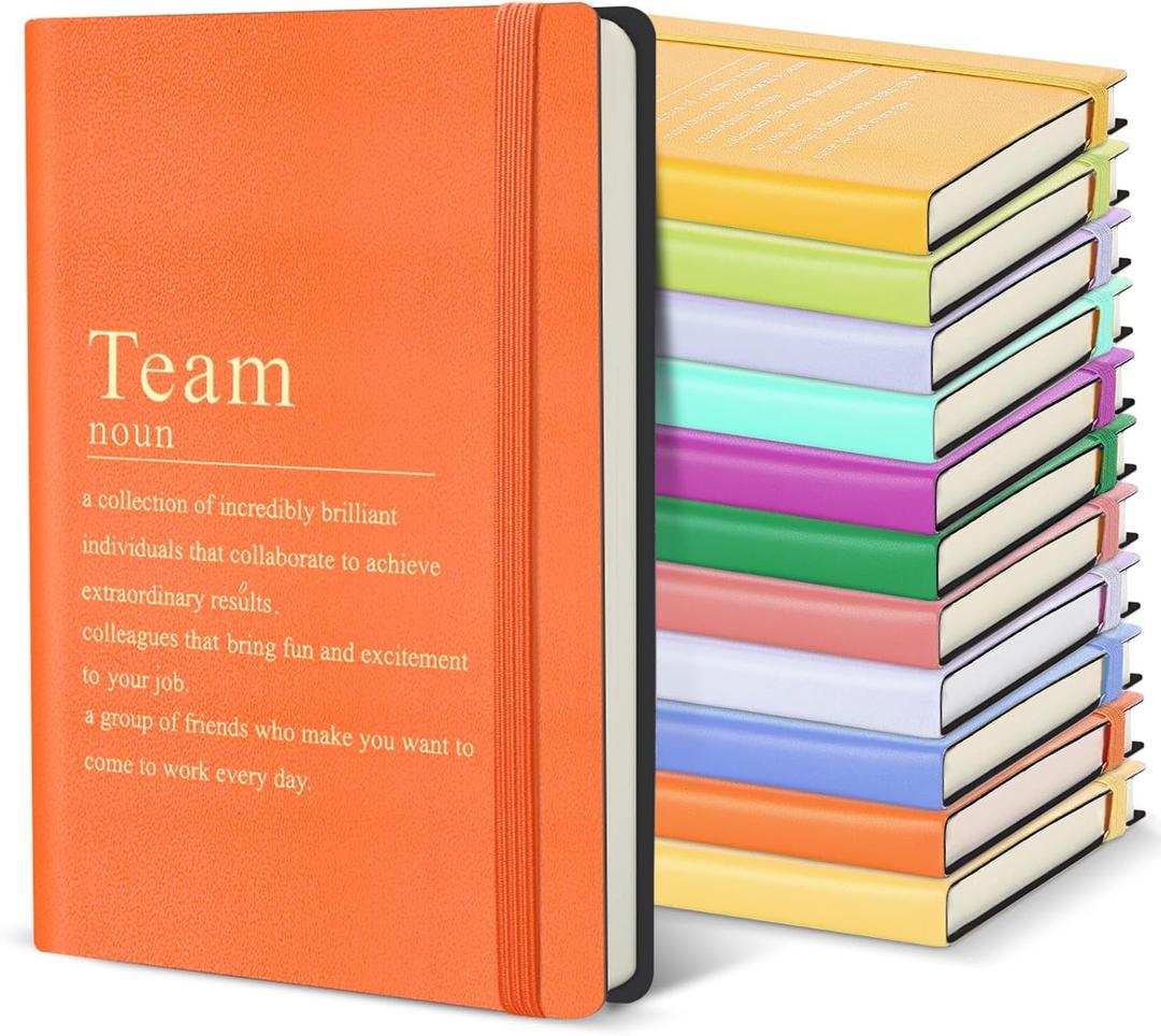Moinchore 36 Pack Team Appreciation Gifts Bulk Mini Motivational Pocket Notebooks A6 Small Leather Journals Inspirational Notepads Gifts for Employee Coworker Staff Teacher Nurse Group(Bright Color)