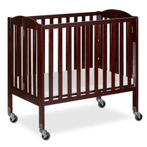 Dream On Me 3-in-1 Portable Mini Baby Crib in Espresso, GreenGuard Gold & JPMA, Birchwood, Quick Fold Patent, Playpen or Changer, Storage or Travel, Heavy Duty Steel Castors, 3 Heights1 Mattress Pad