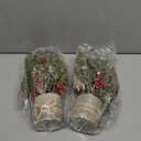 2PCS Small Christmas Tree,Tabletop Mini Xmas Tree,9" Artificial Little Potted for Christmas Decor,Suitable for Weddings, Holidays, Christmas and Other Festivals.(Red/Green) (White-01)