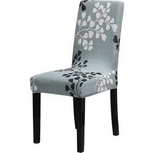 Chair Covers for Dining Chairs Set of 6, Stretchy Soft Parson Chair Covers Removable Washable Kitchen Dining Room Chair Slipcovers with Elastic for Universal Fit (Gray ginkgophyta)