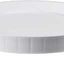 14.2 Inch Planter Caddies Rolling Saucer Caddy with Wheels, Heavy Duty Wheeled Stand for Potted Plant, Round Coaster Roller Base Tray with Casters, Flower Pot Dolly Holder for Indoor Outdoor (White)