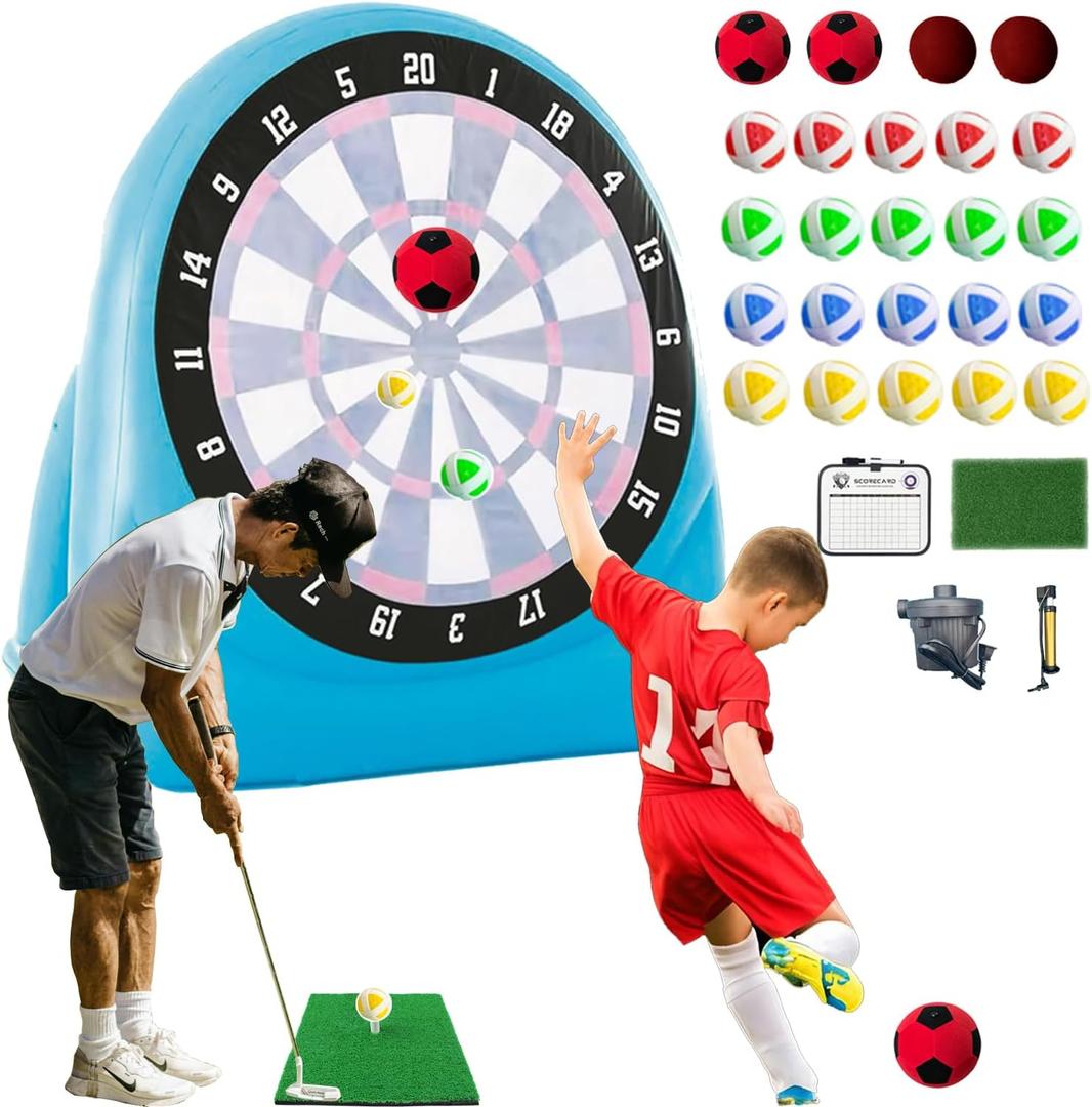 6ft Large Giant Inflatable Dartboards Jumbo Soccer Target Darts Outdoor, Yard, Lawn, Carnival Games for Adult Family,Kids,Toddler Golf,Kick Ball,Rugby Camping Games (6ft Upgraded)
