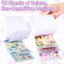 QEF 40 Sheets Kawaii Sticker Book, Japanese Stickers Aesthetic for Scrapbooking, Junk Journal Supplies, Korean Diary Decor, Vision Board, Cute Planner Accessories for Adults (Blue and Pink)
