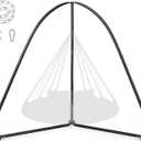 SUNCREAT Tripod Hanging Chair Stand – 400lbs Capacity, Heavy Duty Steel, Rust Resistant, Stable Hammock Frame for Air Porch, Indoor/Outdoor Use – Swing Not Included, Black