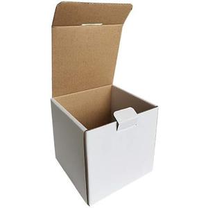 4x4x4'' Small Shipping Boxes, 25 Pack, Cardboard Corrugated Mailers for Business, White (LM444-25)