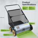 26" Push Lawn Sweeper - New Upgraded 4 Wheels, Durable All-Steel Base