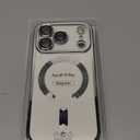 Hython Magnetic Clear for iPhone 17 Pro Case with Camera Lens Protector [Compatible with MagSafe] Luxury Plating Edge Slim Soft TPU Cover Protective Phone Case for iPhone 17 Pro 6.3", Silver