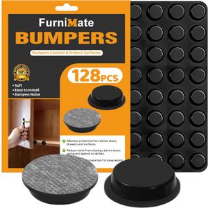 Adhesive Rubber Feet 128PCS 1/2 inches, Self Adhesive Black Bumpers, Small Feet for Electronics