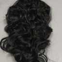 Ponytail Extension 20 Inch Claw Clip Ponytail Hair Extension Natural Synthetic Curly Wavy Hairpiece for Women Daily Use(Black)