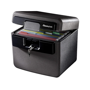 SentrySafe Black Fireproof and Waterproof Safe, File Folder and Document Box with Key Lock, Ex. 14.3 x 15.5 x 13.5 inches, HD4100