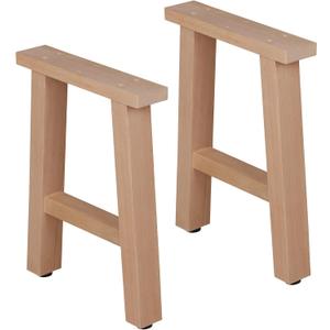 28" Wood Furniture Legs, Bench, Desk and Coffee Table Replacement Legs, Heavy Duty Furniture Feet, Square Unfinished Wooden Legs Set of 2, Home DIY Legs with Adjustable Levelers Screw-H Design, H28"×W20"