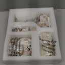 Milano Bathroom Accessories Set - 4 Piece Bathroom Accessory Set with Natural Mother of Pearl Shells - Decorative Bathroom Set Includes: Soap Dispenser, Toothbrush Holder, Tumbler and Soap Dish