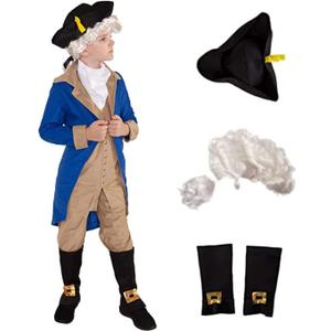 Morph George Washington Costume Kids, George Washington Costume for Boys, President Costume for Boys (Medium)