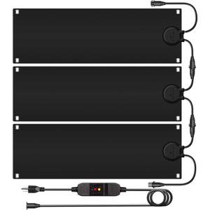 Walensee Snow Melting Mats Outdoor for Stairs, 10" x 30" 3-Pack Graphene Heated Outdoor Mats with Plug, No-Slip Rubber Snow Heating Mats, Ice Melts Pads Winter Sidewalks, Steps, Decks Snow Removal