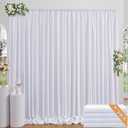 20ft x 10ft Thick White Backdrop Curtains for Parties, 4 Panels 5ft x 10ft Non See Through White Polyester Wedding Drapes Photo Backdrop for Birthday Party Graudation Photography Home Decor